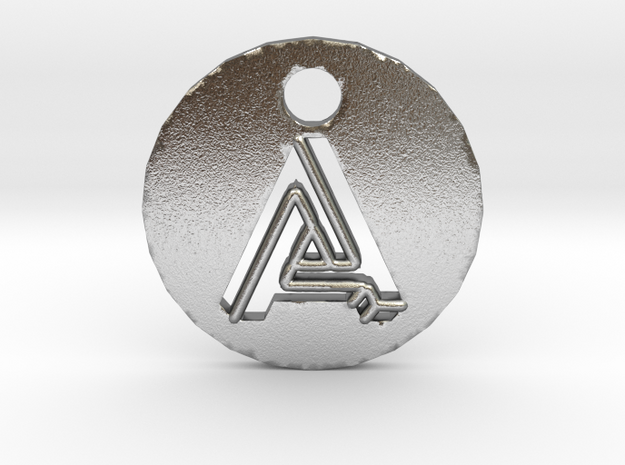 initial "A" pendant in Natural Silver