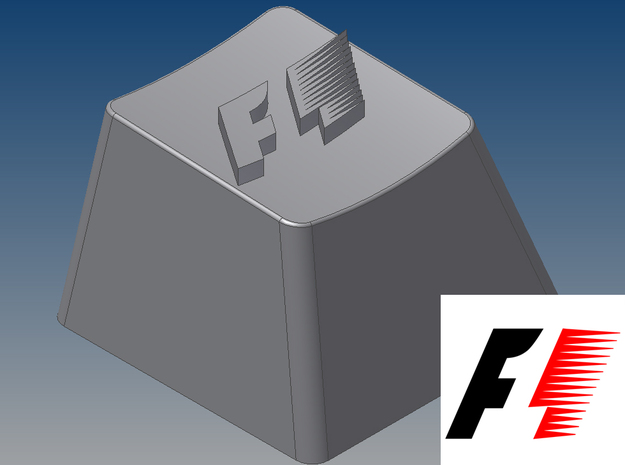 Formula 1 Keycap (R4, 1x1) in White Natural Versatile Plastic
