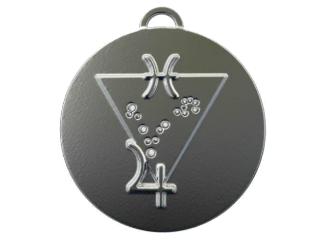 Pisces talisman in Polished Silver