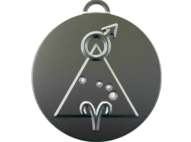Aries talisman in Polished Silver