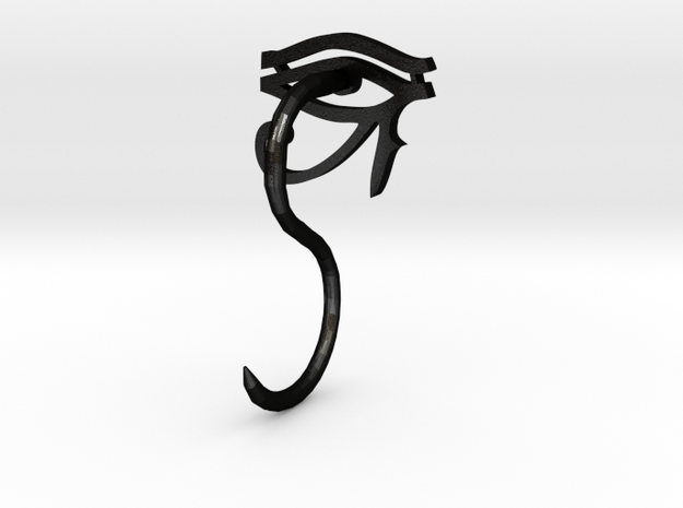 Eye of Horus, 8G in Matte Black Steel