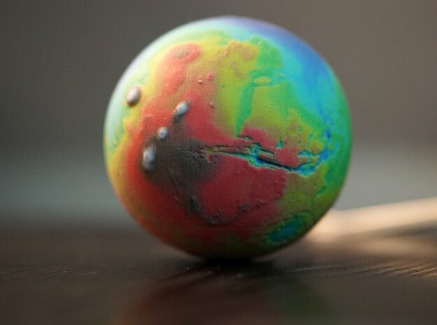 Topographic Mars  in Full Color Sandstone