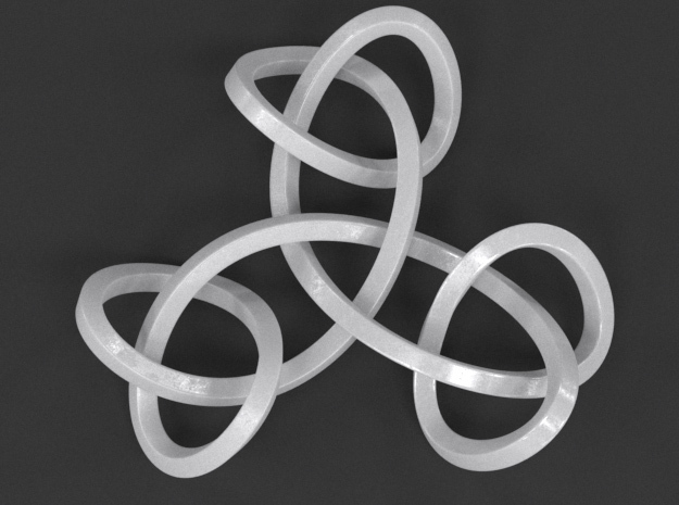 Triple Knot Pendant in White Processed Versatile Plastic