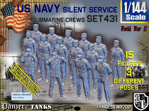 1/144 USN Sub Crew Set431 in Tan Fine Detail Plastic