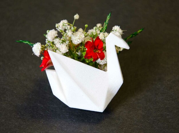 Flower Pot Pendant in White Natural Versatile Plastic