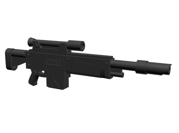 Laser sniper rifle 28mm x10 in Tan Fine Detail Plastic