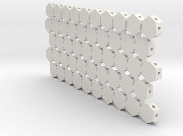 MOF Roof Hex Layout1 (50) 72:1 Scale in White Natural Versatile Plastic
