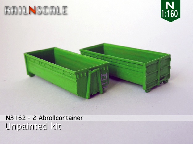2 Abrollcontainer (N 1:160) in Smooth Fine Detail Plastic