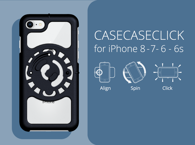 for iPhone 8-7-6-6s : core : CASECASE CLICK in Black Natural Versatile Plastic