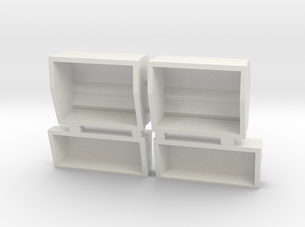 Observatory Side Boxes  in White Natural Versatile Plastic