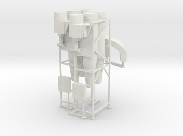 Cyclone Dust Collector (2) HO 87:1 Scale in White Natural Versatile Plastic