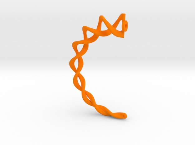 orecchini spirale tipo 2 senza in Orange Processed Versatile Plastic