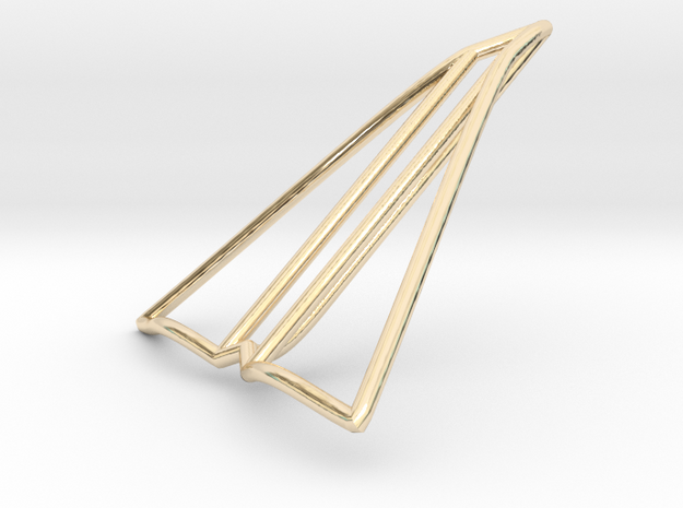Paper plane jewelry in 14K Yellow Gold