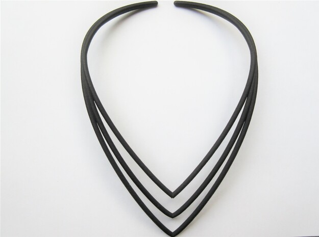 Modern V Necklace in Black Natural Versatile Plastic