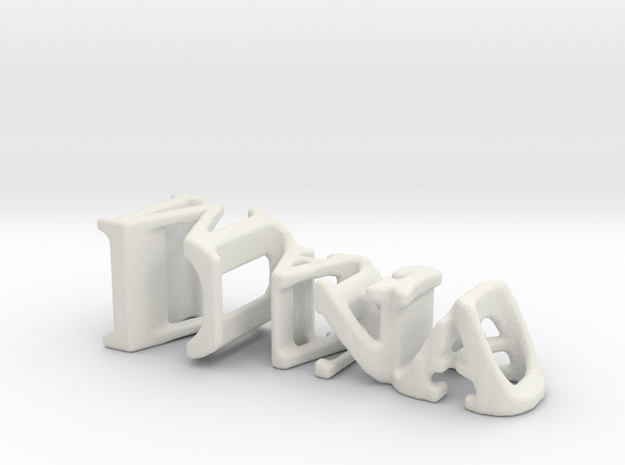 3dWordFlip: Dina/Marco in White Natural Versatile Plastic