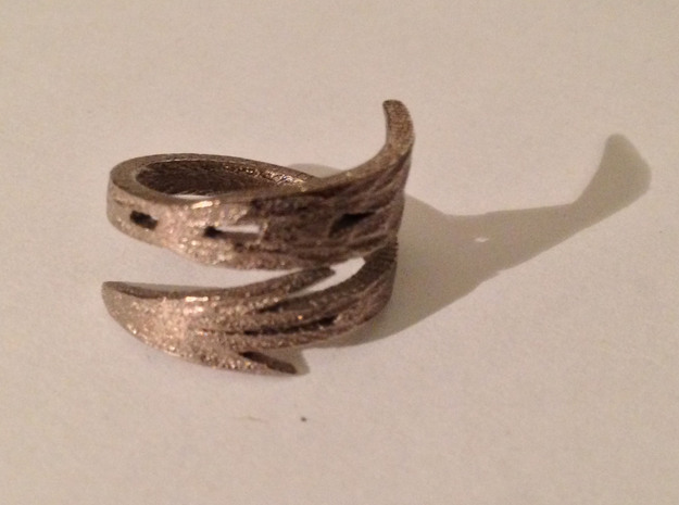 Rigid Pi Phi Arrow Ring in Natural Silver