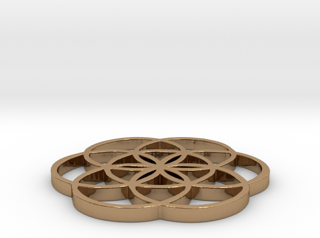 Flower_of_Life.stl in Polished Brass