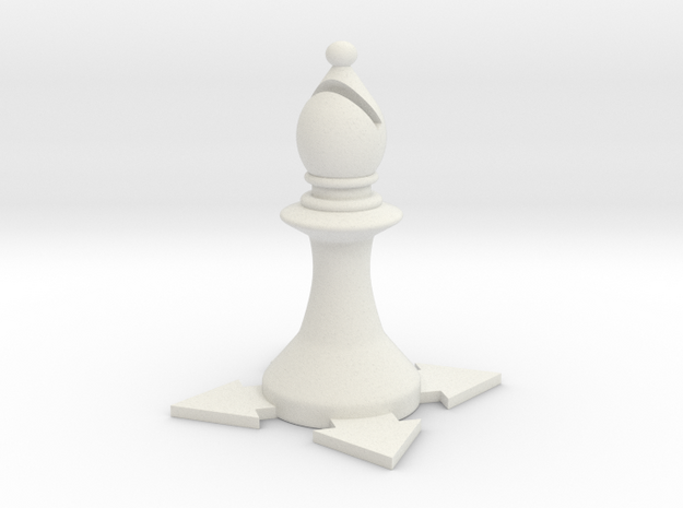 Instructional Chess Set - Bishop in White Natural Versatile Plastic: Small