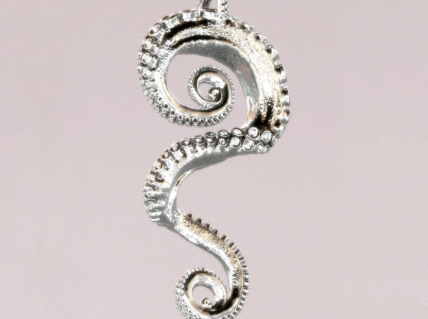 Tentacle Pendant in Polished Silver