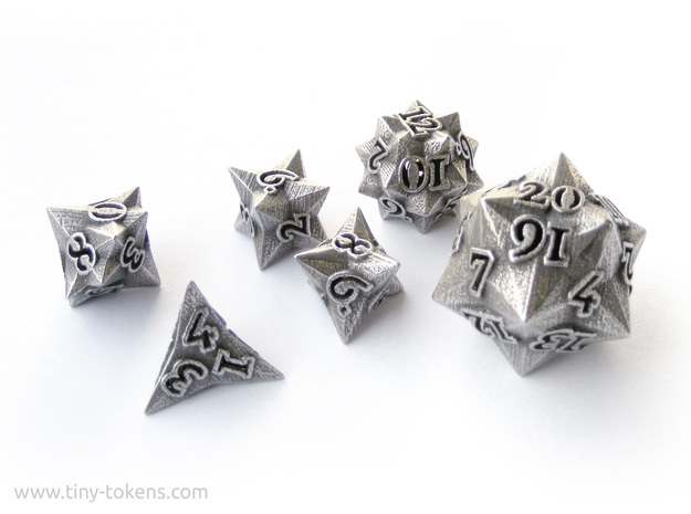 Faceted - polyhedral 6 dice set
