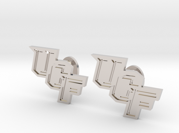 UCF Cufflinks, Customizable in Rhodium Plated Brass