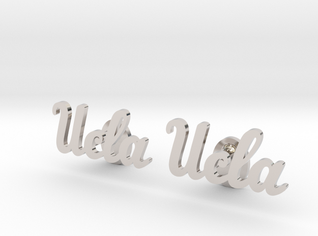 UCLA Cufflinks, Customizable in Rhodium Plated Brass