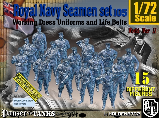 1/72 Royal Navy Seamen Set105 in Tan Fine Detail Plastic
