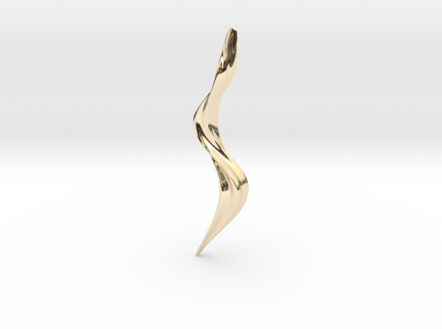 Pendant7STL in 14k Gold Plated Brass
