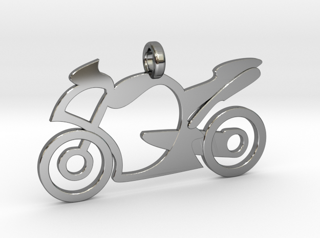 Motorcycle racing in Fine Detail Polished Silver