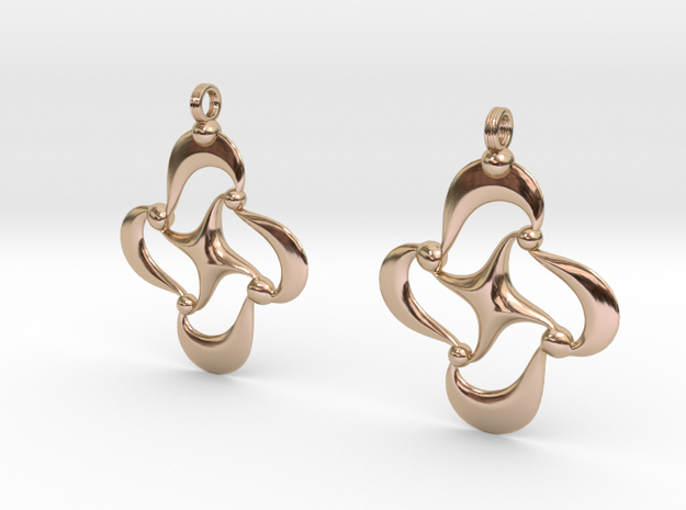 PO Earrings in 14k Rose Gold Plated Brass