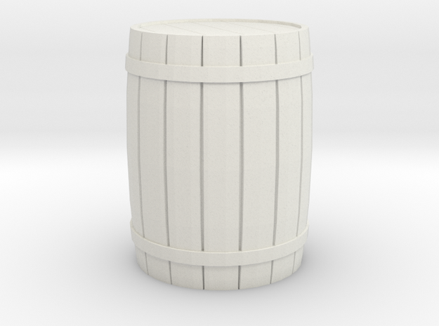 Barrel 28mm Scale in White Natural Versatile Plastic