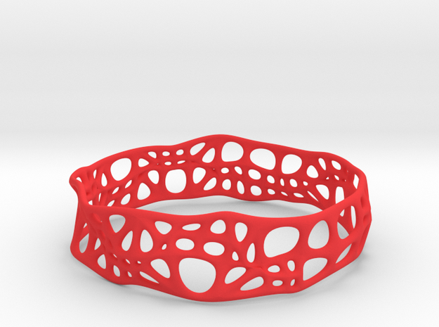 Voronoi Dodecagonal Bracelet 20mm (002) in Red Processed Versatile Plastic