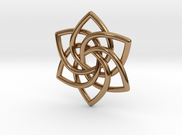 6 Pointed Celtic Knot Pendant in Polished Brass