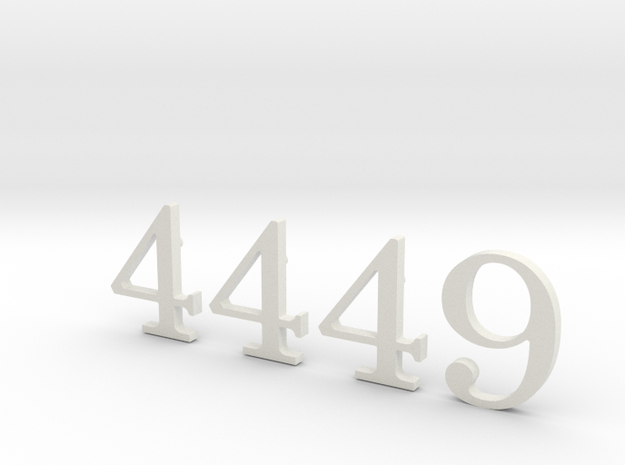 4449 Numbers in White Natural Versatile Plastic