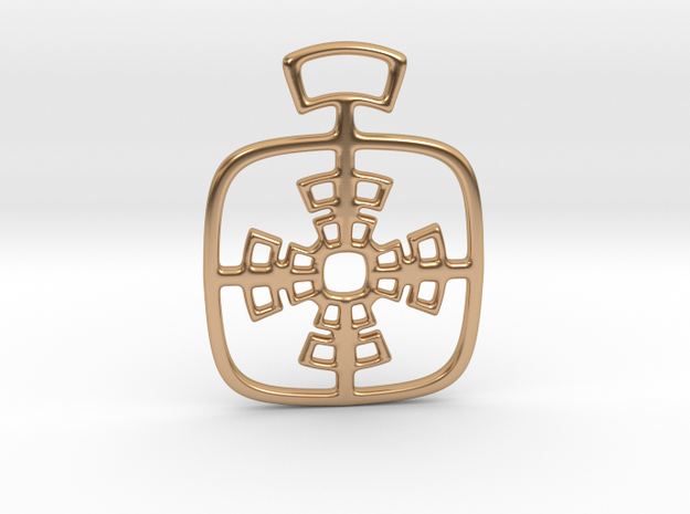 Geometric cross. Pendant  in Polished Bronze