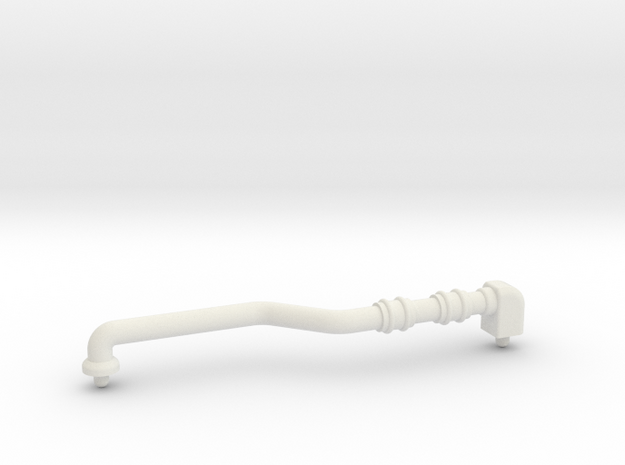 Small Pipe 4mm diameter 70mm in length with detail in White Natural Versatile Plastic