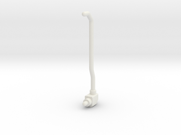 Small Pipe 40mm long, 2mm dia in White Natural Versatile Plastic