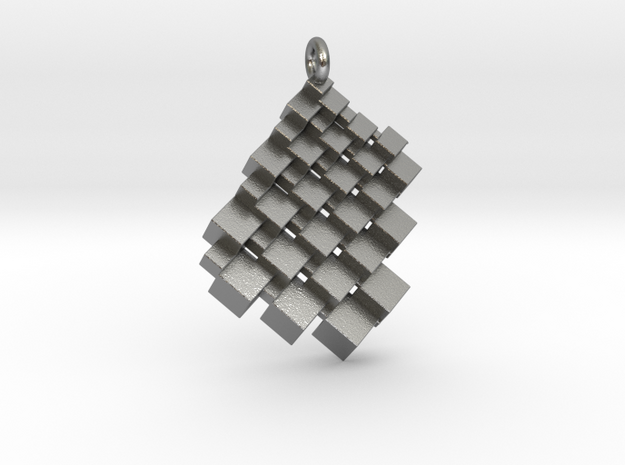 Squaring the Plane Pendant II in Natural Silver