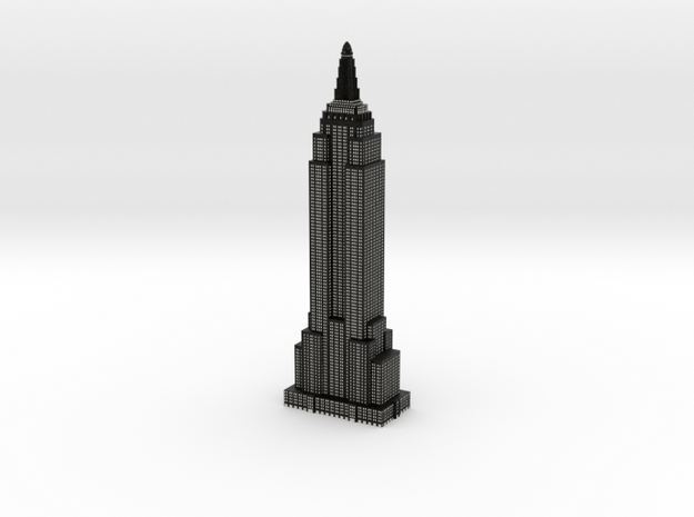 Empire State Building - Black w White Windows in Full Color Sandstone