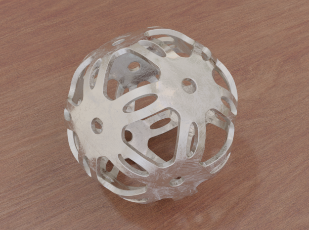Well Rounded Symmetrical Sphere  in White Natural Versatile Plastic: Medium