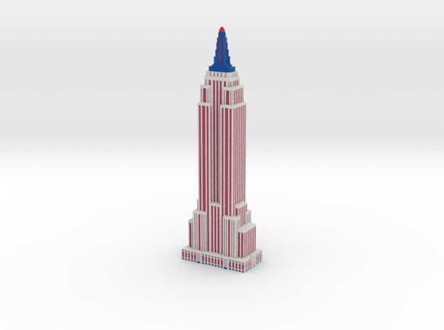 Empire State Building - Patriotic - Color Scheme 3 in Full Color Sandstone