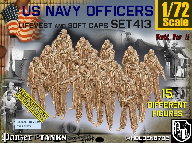 1/72 USN Officers Kapok Set413 in Tan Fine Detail Plastic