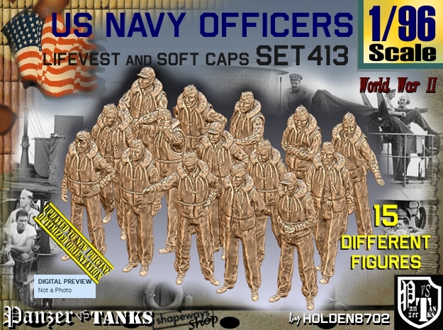 1/96 USN Officers Kapok Set 413 in Tan Fine Detail Plastic