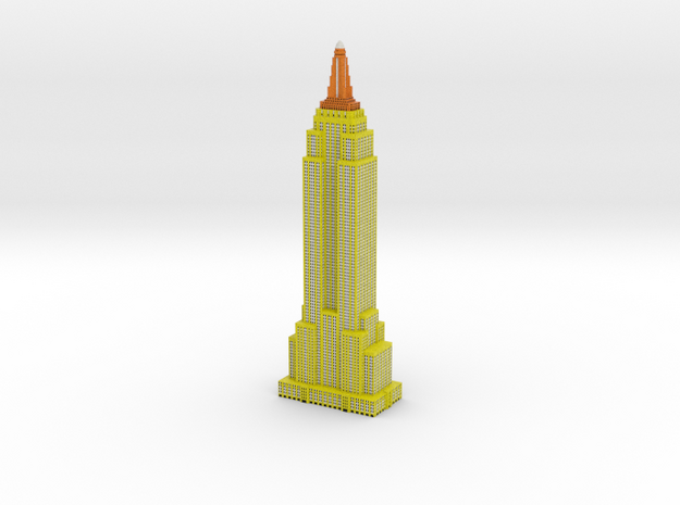 Empire State Building - Yellow w Black windows in Full Color Sandstone