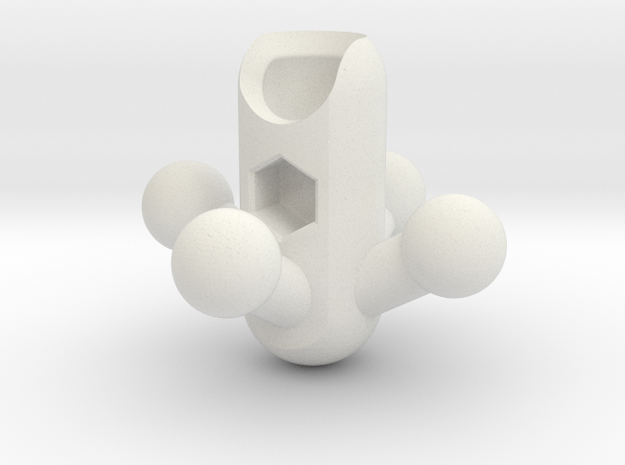 4-Leg RoBorg Hip for ModiBot in White Natural Versatile Plastic