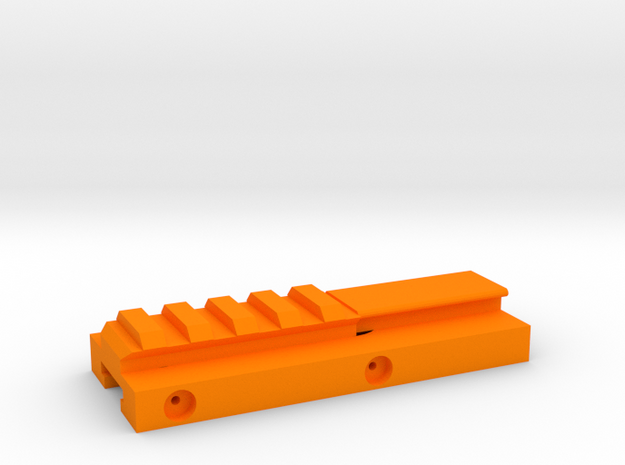 Hybrid Nerf Rail Adaper (95mm) in Orange Processed Versatile Plastic