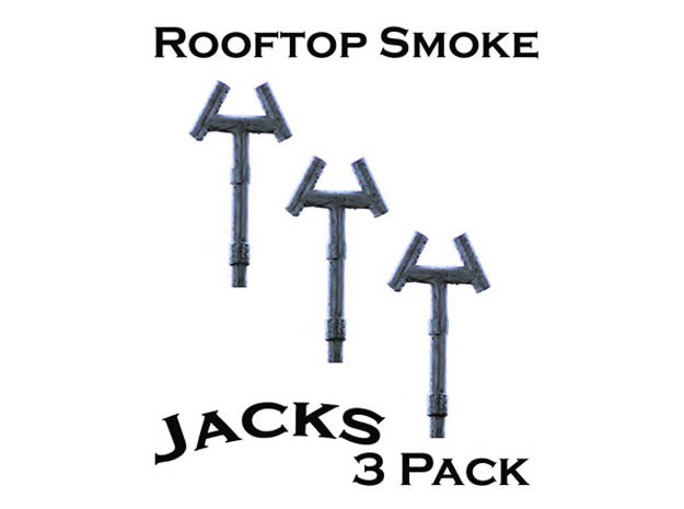 Smoke Jack Roof Vents O Scale in Tan Fine Detail Plastic