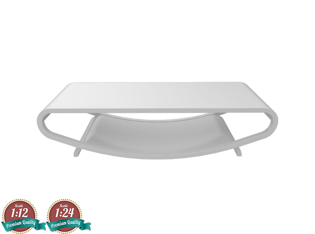 Miniature Balance Coffee Table - Nova Modern in White Natural Versatile Plastic: 1:24
