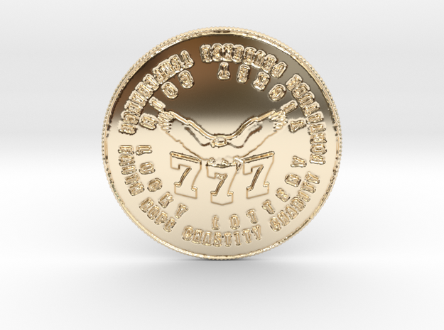 Soaring 777 Coin of 7 Virtues in 14k Gold Plated Brass