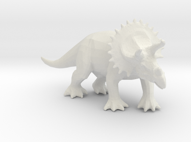 1/72nd scale Triceratops in White Natural Versatile Plastic